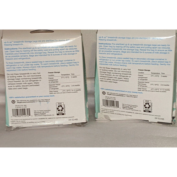 2 - 50 ct Pre-Sterilized Breast Milk Storage bags Up & Up 6 fl oz Damaged Packs - Picture 4 of 6